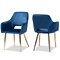 Baxton Studio Germaine Blue Velvet Gold Finished 2-Piece Metal Dining Chair Set 160-9914 - alternate 1